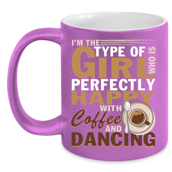 Pretty Girls Coffee Mug, Happy With Coffee And Dancing Coffee Cup