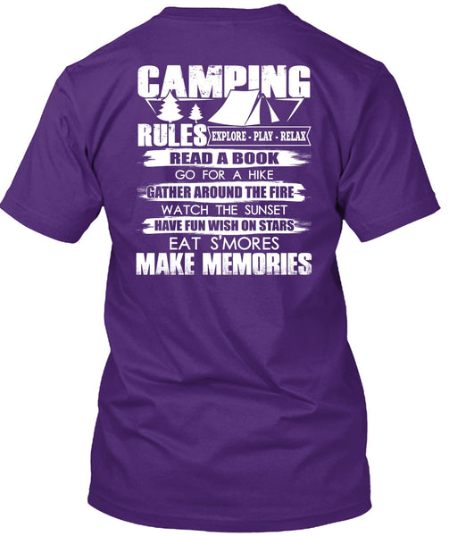 Camping Rules T Shirt, Make Memories T Shirt
