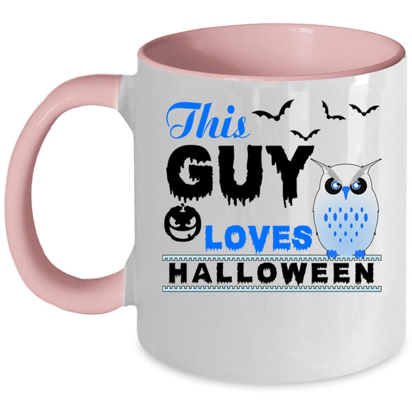 Gift For My Son Coffee Mug, This Guy Loves Halloween Accent Mug