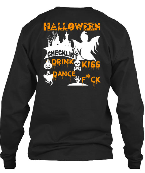 Halloween Checklist Drink Kiss Dance T Shirt, I Love You Pumpkin T Shirt