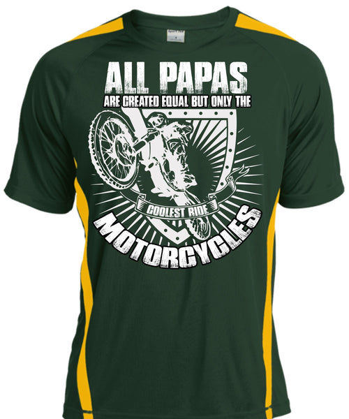 Coolest Ride Motorcycles T Shirt, All Papas Are Created Equal T Shirt, Cool Shirt