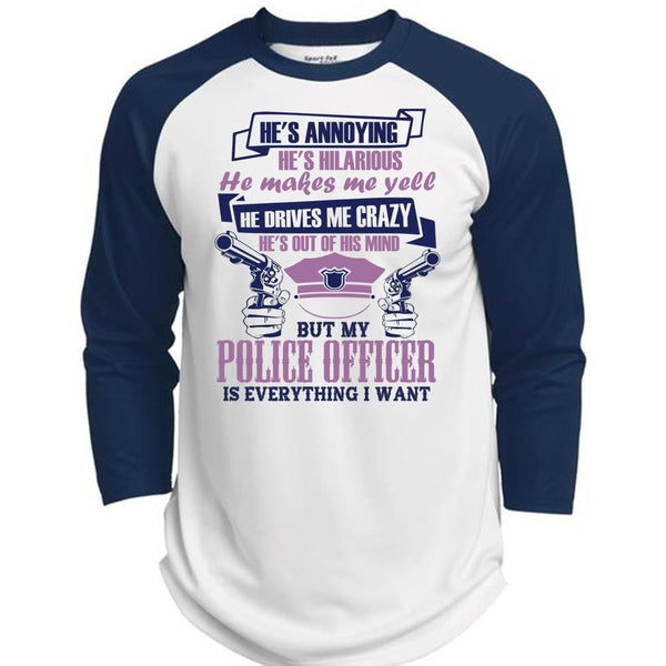 My Police Officer Is Everything I Want T Shirt, I Love Police T Shirt, Awesome T-Shirts  (Polyester Game Baseball Jersey)