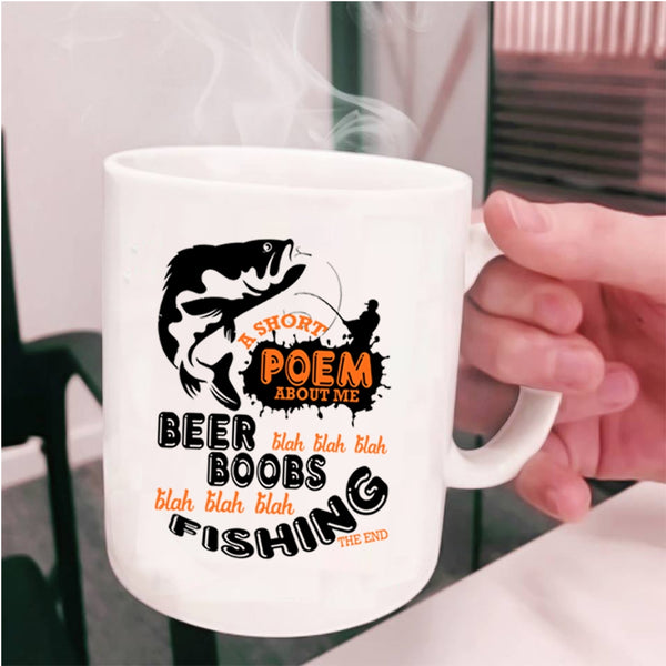 Cute Gift For Fisher Coffee Mug, Beer Boobs Fishing Cup