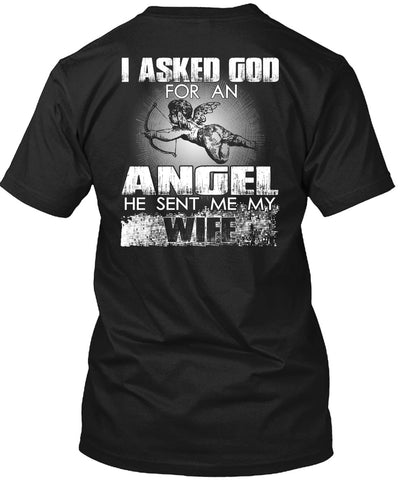 A black t-shirt with the shopify logo