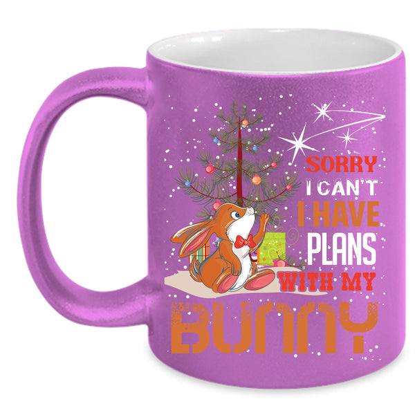 I Have Plans With My Bunny Coffee Mug, Cool Christmas Coffee Cup