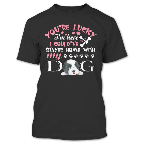 A black t-shirt with the shopify logo