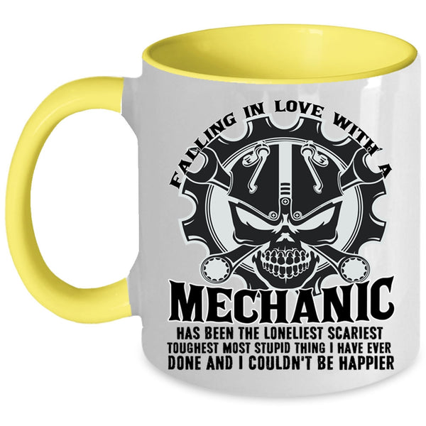 I Love Mechanic Coffee Mug, Falling Love With A Mechanic Accent Mug