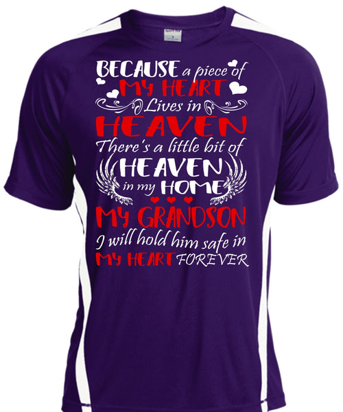 Heaven In My Home My Grandson T Shirt, My Heart Lives In Heaven T Shirt, Cool Shirt