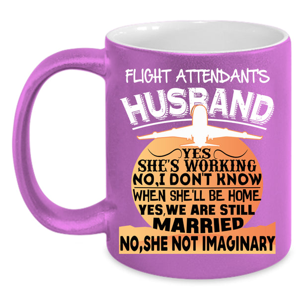 Flight Attendant's Husband Coffee Mug, Just Married Coffee Cup