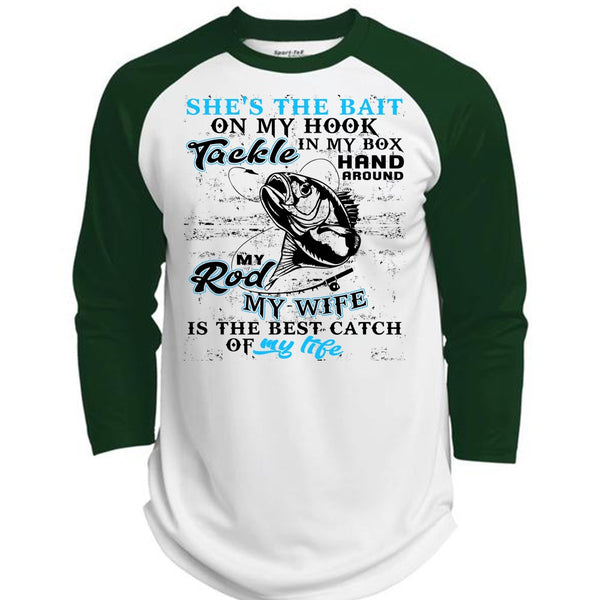 My Wife Is The Best Catch T Shirt, I Love Fishing T Shirt, Awesome T-Shirts  (Polyester Game Baseball Jersey)