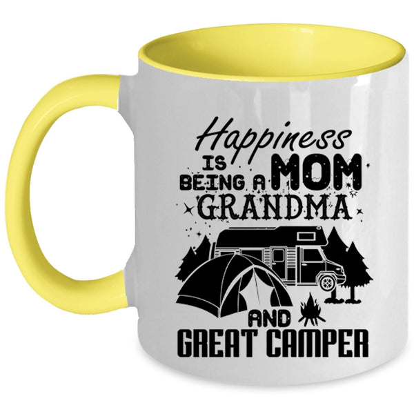 Grandma And Creat Camper Coffee Mug, Happiness Is Being A Mom Accent Mug