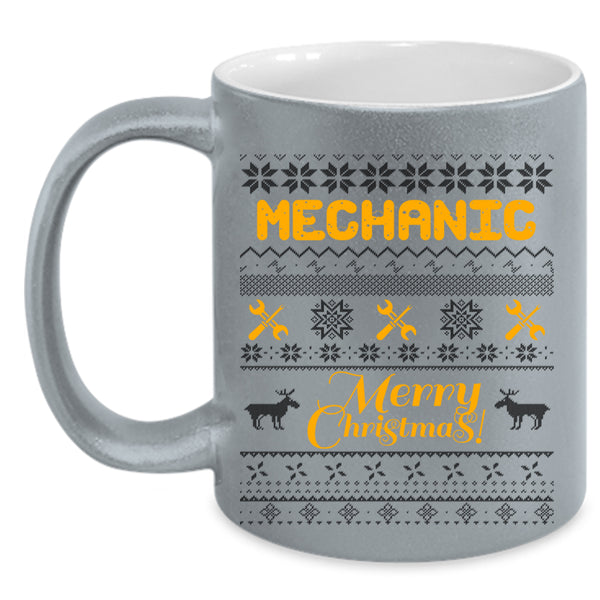 Merry Christmas Coffee Mug, Mechanic Accent Mug