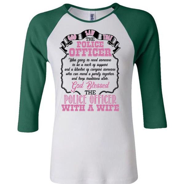 God Blessed The Police Officer With A Wife T Shirt, I Love Police T Shirt, Awesome T-Shirts