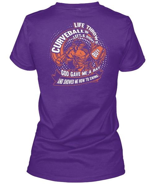 Life Throws Curveballs T Shirt, God Gave Me A Bat T Shirt