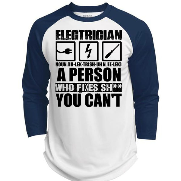 Electrician A Person Who Fixes You Can't T Shirt, I Love Electrician T Shirt, Awesome T-Shirts  (Polyester Game Baseball Jersey)