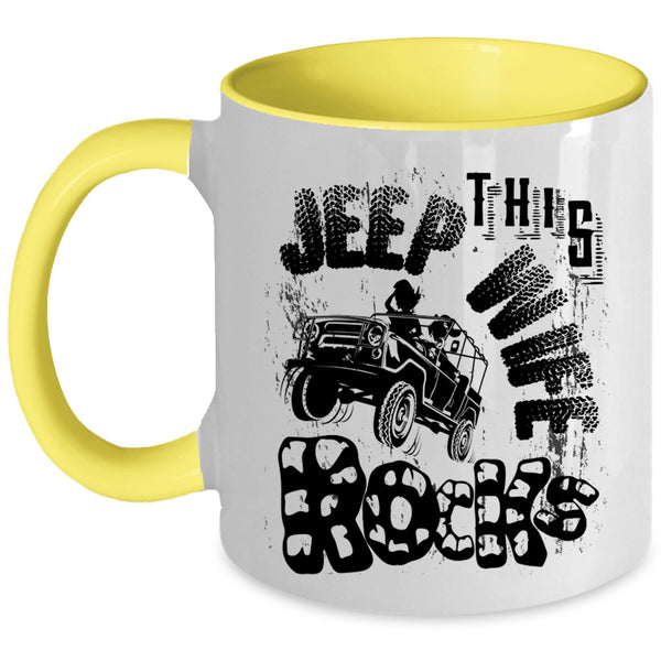 Cool Just Married Coffee Mug, This Jeep Wife Rocks Accent Mug