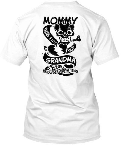 A black t-shirt with the shopify logo