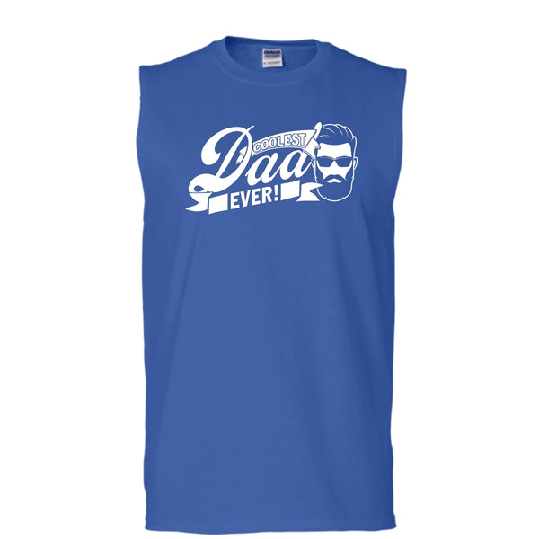 Coolest Dad Ever T Shirt, Awesome Dad Tank Top (Men's Cotton Sleeveless)