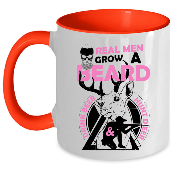Cool Husband Coffee Mug, Real Men Grow A Beard Drink Beer And Hunt Deer Accent Mug