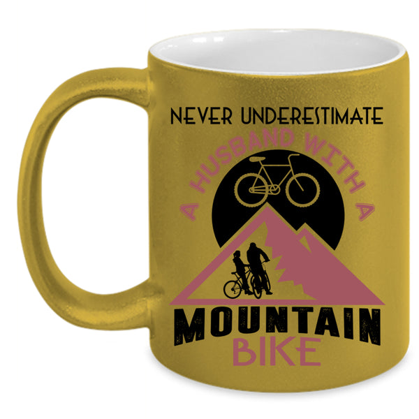 Married Coffee Mug, Husband With A Mountain Bike Accent Mug