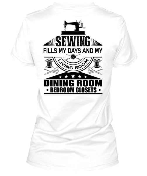 Sewing Fills My Days T Shirt, I Love Book T Shirt