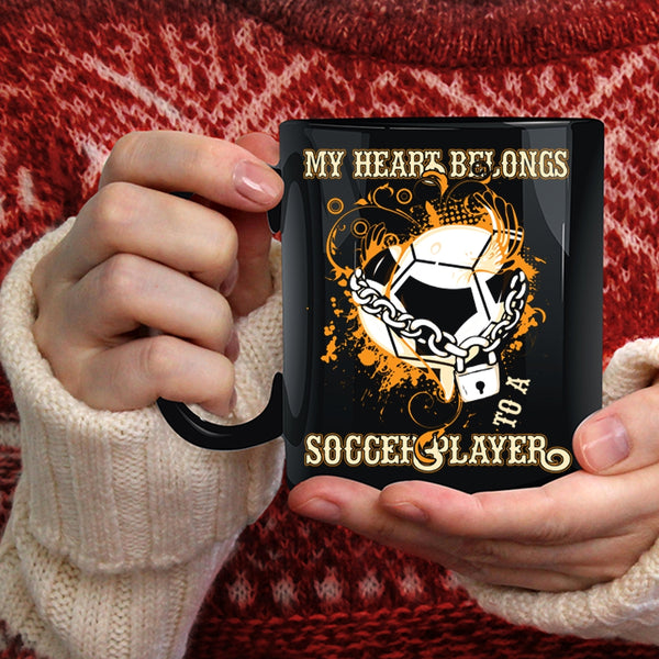 My Heart Belongs To A Soccer Player Coffee Mug, Cute Love Coffee Cup