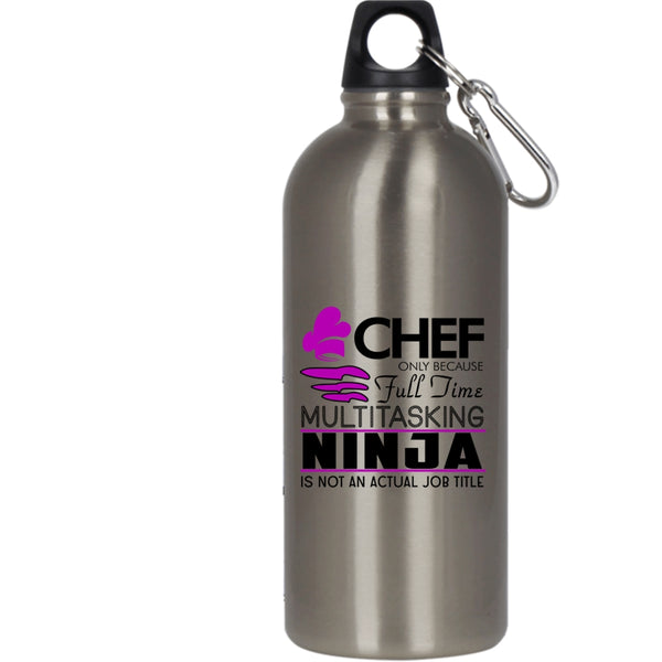 Gift For Chef 20 oz Stainless Steel Bottle,Actual Job Title T Shirt Outdoor Sports Water Bottle