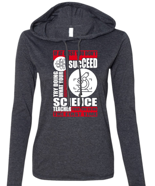Science Teacher T Shirt, I Love Teacher T Shirt (Anvil Ladies Ringspun Hooded)