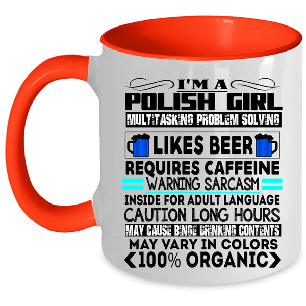 Likes Beer Coffee Mug, I'm A Polish Girl Accent Mug