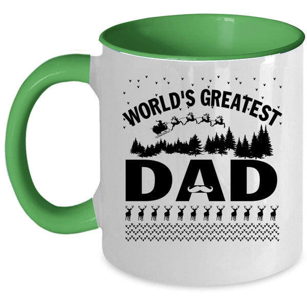 Christmas Gift For Dad Coffee Mug, World's Greatest Dad Accent Mug
