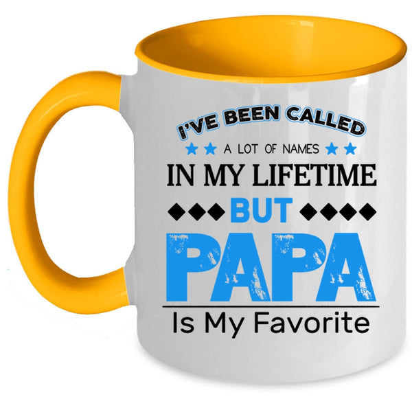 Cool Papa Coffee Mug, Papa Is My Favorite Name Accent Mug