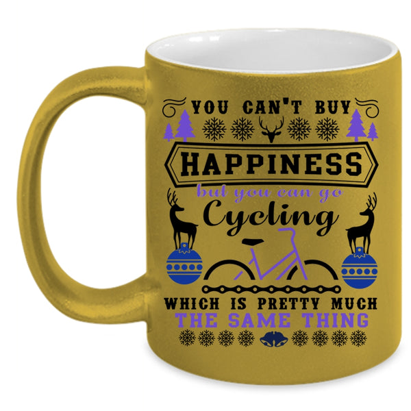 Cycling Make Me Happy Coffee Mug, You Can Go Cycling Accent Mug