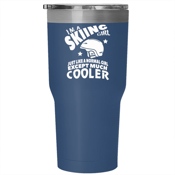 I'm A Skiing Girl Tumbler 30 oz Stainless Steel, Cool Gift For Skiing Girl Travel Mug