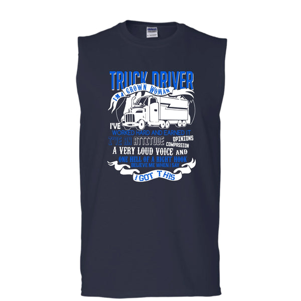 Trucker Driver T Shirt, I'm A Grow Woman Tank Top (Men's Cotton Sleeveless)