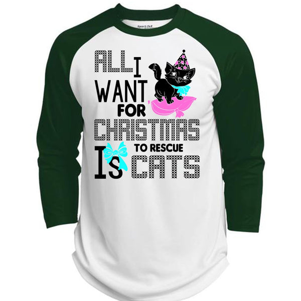 All I Want For Christmas To Rescue Is Cats T Shirt, I Love My Cat T Shirt, Awesome T-Shirts  (Polyester Game Baseball Jersey)