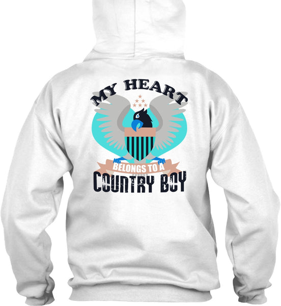 My Heart Belongs To A Country Boy T Shirt, I Love Veteran T Shirt