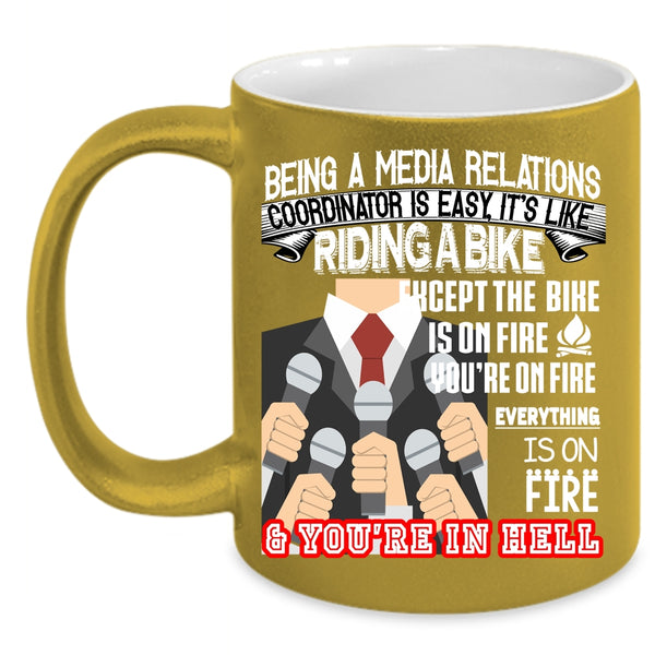 Being A Media Relations Coordinator Coffee Mug, Cool Job Title Coffee Cup