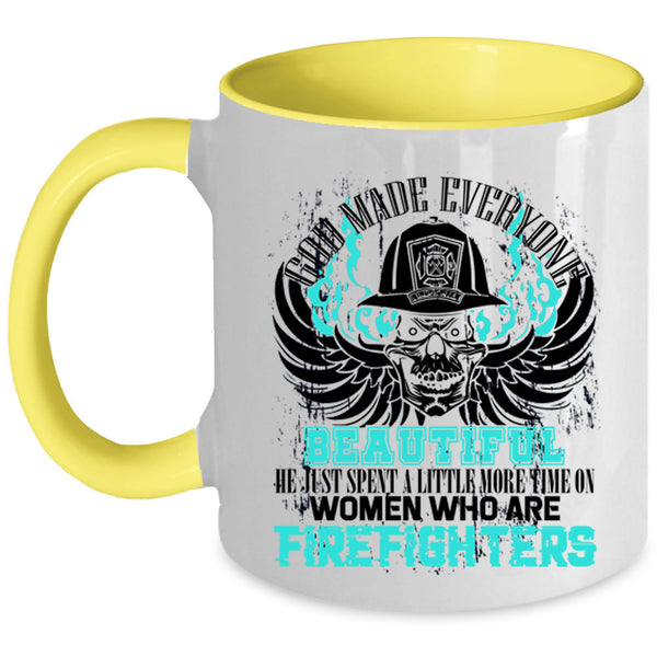 Firefighters Coffee Mug, God Made Everyone Beautiful Accent Mug
