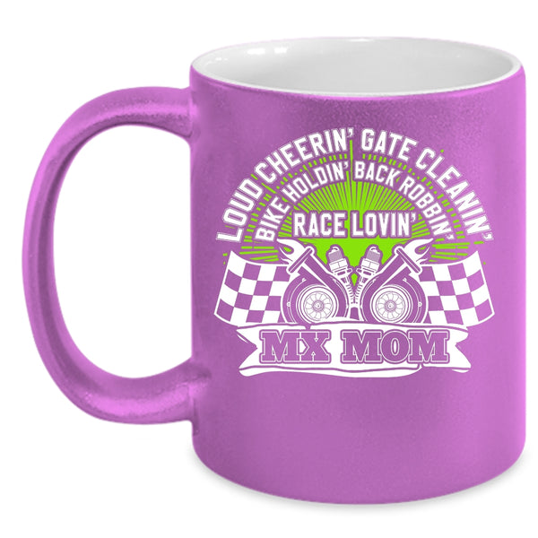 Bike Holding Race Loving Coffee Mug, MX Mom Coffee Cup