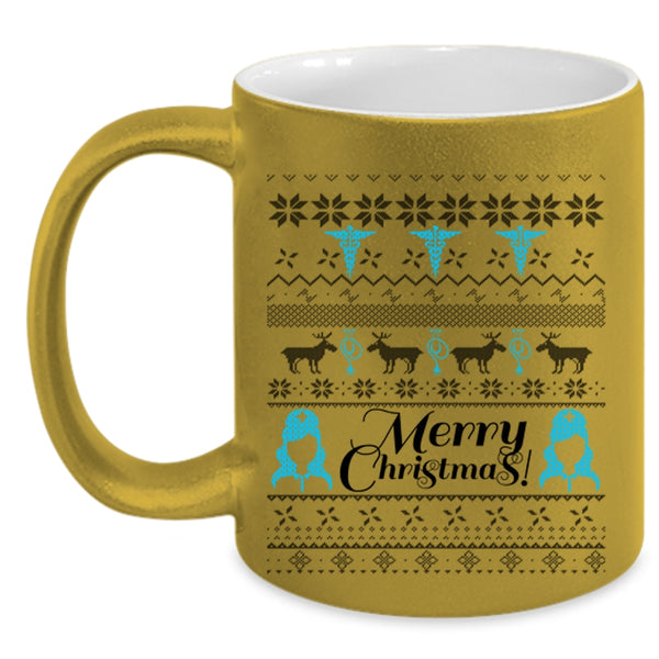 Christmas Gift For Nurse Coffee Mug, Merry Christmas Accent Mug