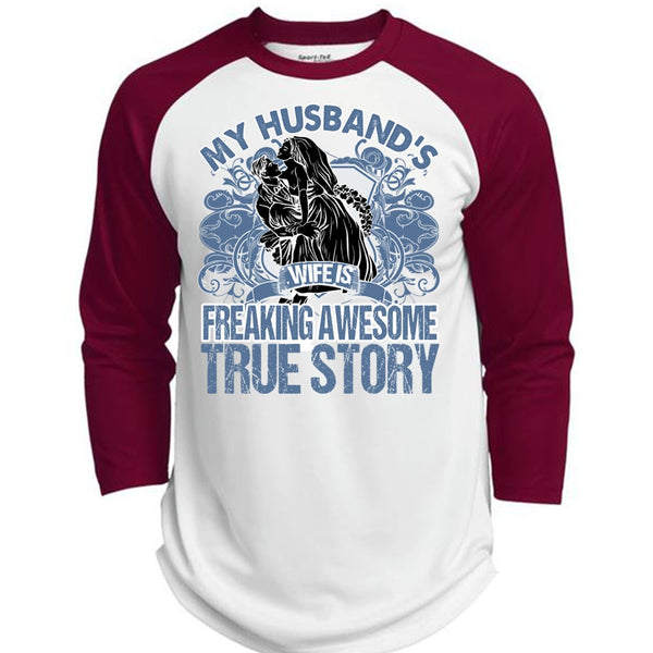 My Husband's Wife T Shirt, I Love Husband T Shirt, Awesome T-Shirts  (Polyester Game Baseball Jersey)