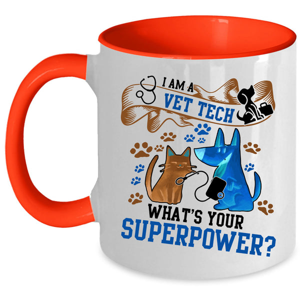 I Love Animals Coffee Mug, I Am A Vet Tech Accent Mug