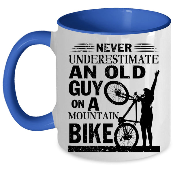 Bike Grandpas Coffee Mug, An Old Guy On A Mountain Bike Accent Mug
