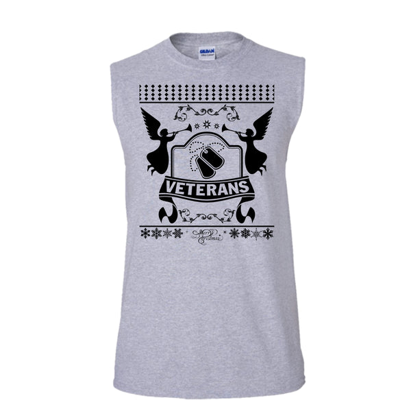 Veterans Merry Christmas T Shirt, Gift For Veteran T Shirt, Awesome t-shirts (Men's Cotton Sleeveless)