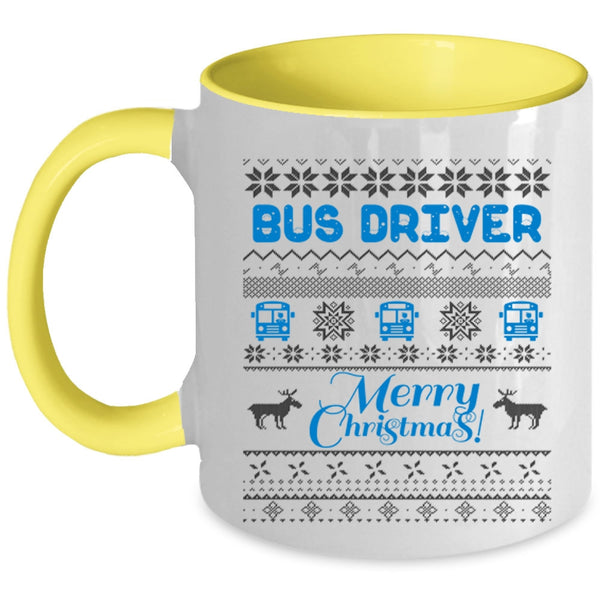 Merry Christmas Coffee Mug, Bus Driver Accent Mug