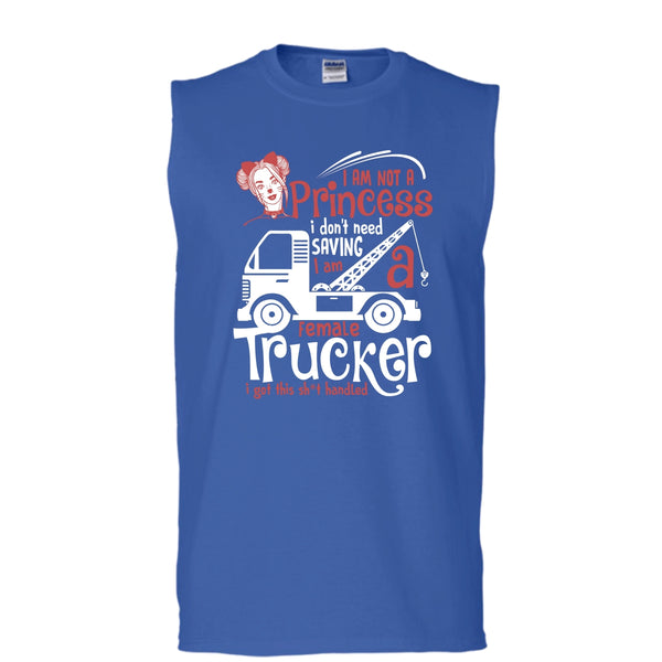 I'm Not A Princess T Shirt, I'm Female Trucker Tank Top (Men's Cotton Sleeveless)