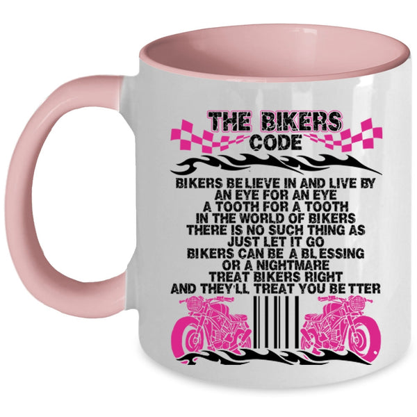 Awesome Gift For Bikers Coffee Mug, The Bikers Code Accent Mug