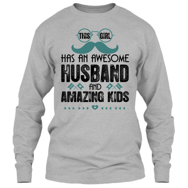 This Girl Has An Awesome Husband T Shirt, Amazing Kids T Shirt