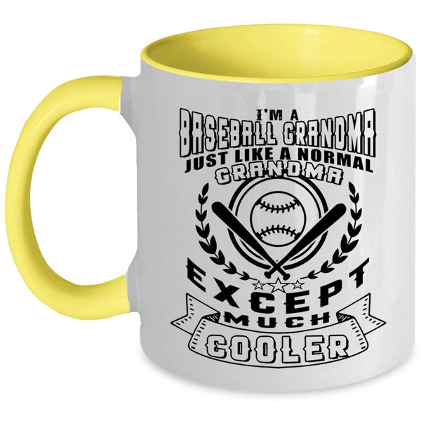 Cool Baseball Grandma Coffee Mug, I'm A Baseball Grandma Accent Mug