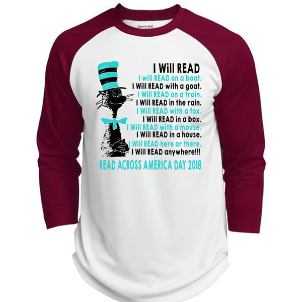 The Cat in the Hat T Shirt, I Will Read With A Mouse T Shirt, Read Across America Day 2018 T Shirt, Awesome T-Shirts  (Polyester Game Baseball Jersey)